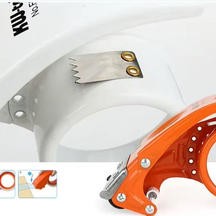 48mm Handheld Heavy-Duty Packing Tape Dispenser FQ-48N, Metal Body Compatible with 3.5-4.8cm Tape Wide Tapes White
