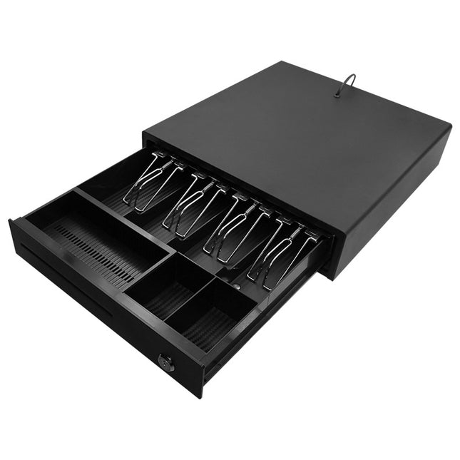 Rubik Cash Drawer Register, 4 Cash Bills and 3 Coins Compartment, RB-335D Black