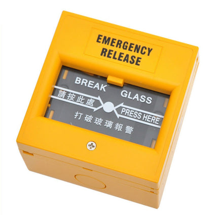Emergency Break Glass Alarm Button Switch Fire Door Opening(English and Chinese)