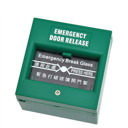 Emergency Break Glass Alarm Button Switch Fire Door Opening(English and Chinese)