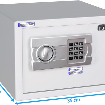 Rubik Medium Digital Safe Box with Pin Code and Keys, RB25EG (25x35x25cm) White