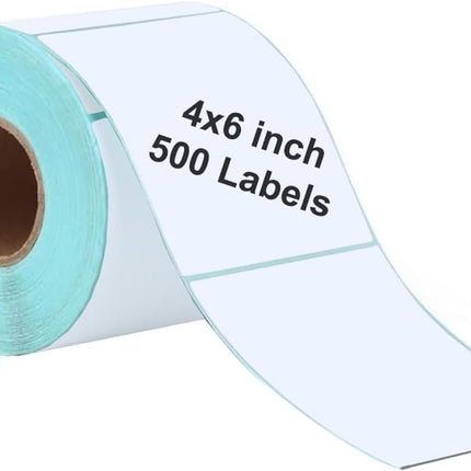 Rubik 4x6 inch Direct Thermal Printer Label, 500pcs Labels/Roll Self Adhesive Waterproof Sticker for Shipping Mailing Postage