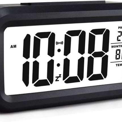 Hotels Alarm Clock Black, Loud, Digital LED, Large Display, Backlight, Temperature, Snooze