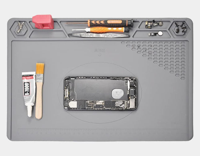 TE-616 Soldering Mat 40×29cm – Heat-Resistant Silicone Magnetic Repair Work Mat