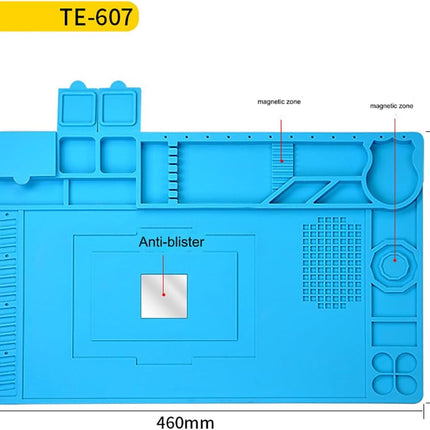 TE-607 Soldering Repair Mat 46x30cm - Silicone Heat Resistant Work Station Desk Pad