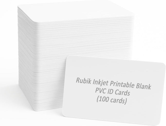CR80 Inkjet Printable White PVC Cards, Dye Sublimation Coated 0.76mm PVC Blank Cards (100pcs)
