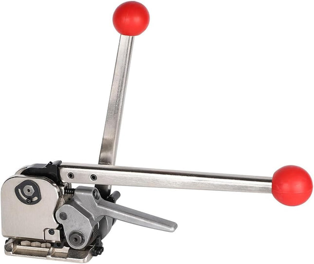Buckle Free Metal Strapping Tool, Seal-Less Steel Banding Machine 13-19mm for Packaging (GD35)