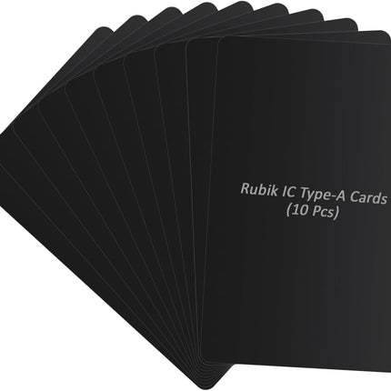 Rubik IC Type-A RFID Key Cards for RFID Copier/Reader/Writer/Duplicator (Black, 10 Cards)