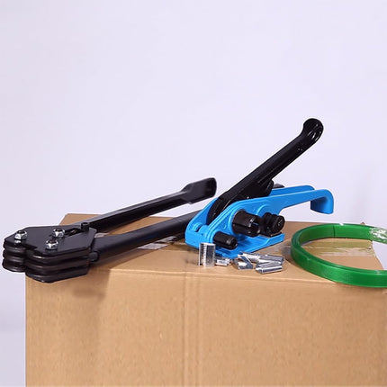 Heavy-Duty PET Strapping Tensioner &  Sealer Plier Tool Kit 13-19mm (Black/Blue)
