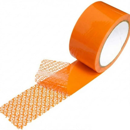 Orange Void Open Tape Tamper Evident, 50mm Width x 50m Length, Security Seals Transfer Tape