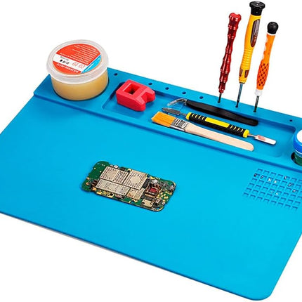 TE-602 Soldering Repair Mat 38x26cm - Silicone Heat Resistant Work Station Desk Pad
