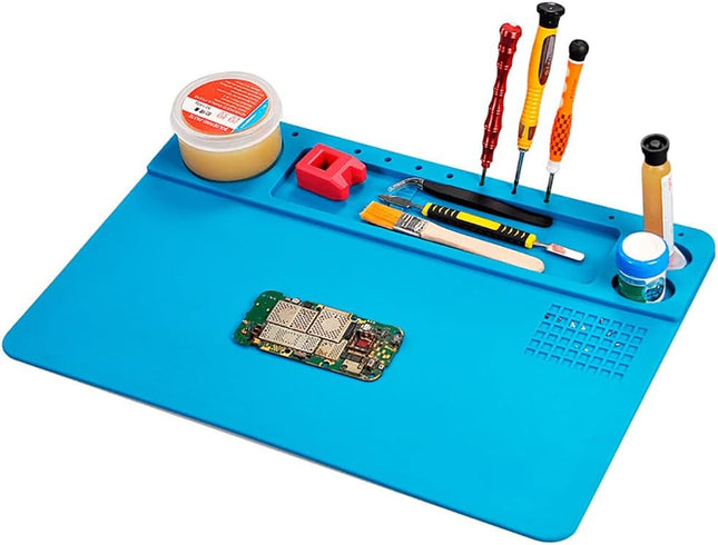 TE-602 Soldering Repair Mat 38x26cm - Silicone Heat Resistant Work Station Desk Pad