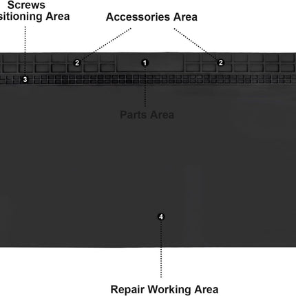 XL Soldering Repair Mat, 70x40cm Extra Large Heat Resistant Silicone Pad Black