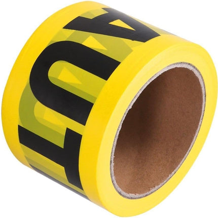 Caution Safety Warning Tape Roll 75mm x 100m, Non-Adhesive PE Hazard Tape - Yellow/Black
