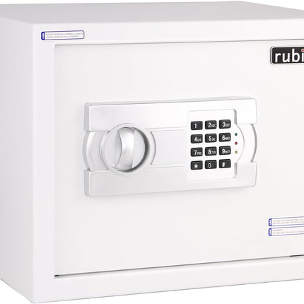 Rubik Large Digital Safe Box with Pin Code and Keys, RB-30EG (30x38x30cm) White