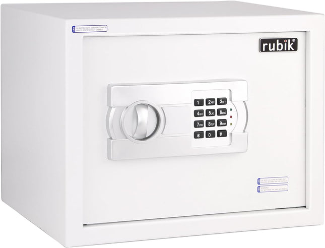 Rubik Large Digital Safe Box with Pin Code and Keys, RB-30EG (30x38x30cm) White
