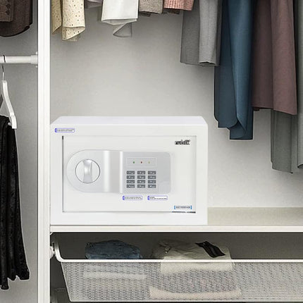 Rubik Small Digital Safe Box with Pin Code and Keys, RB20AJ (20x31x20cm) White