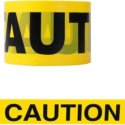 Caution Safety Warning Tape Roll 75mm x 100m, Non-Adhesive PE Hazard Tape - Yellow/Black