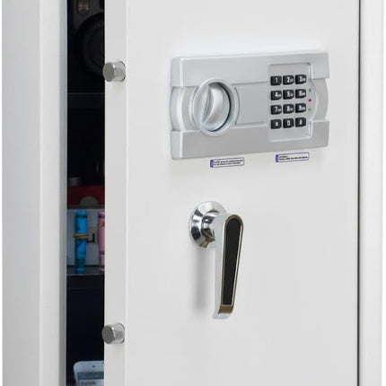 Rubik Large Safe Box with Digital Keypad and Key Lock RB-60EG (Size, 60x36x30cm) White