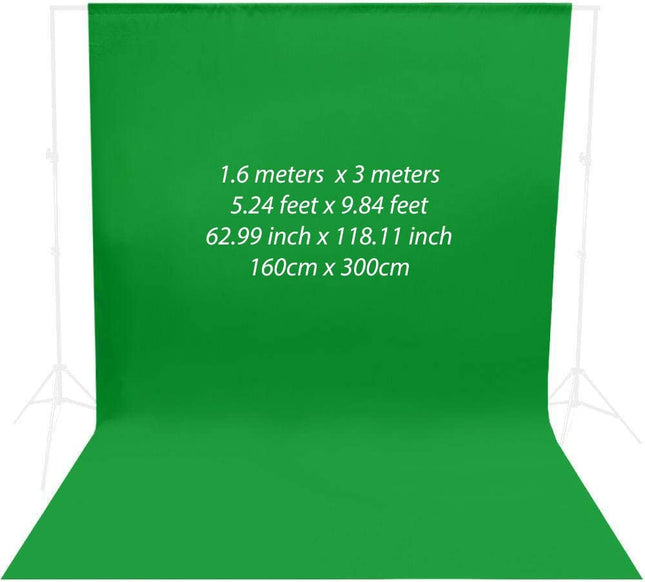 Photography Backdrop Chroma Key Green Screen Background for Photography (1.6 x 3 Meters)