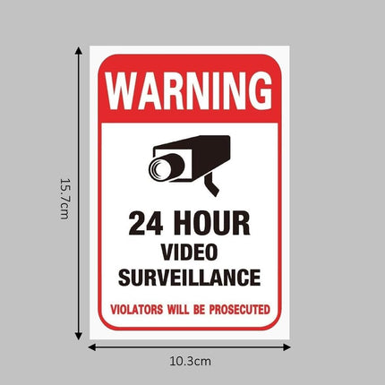 Self Adhesive CCTV Camera Sticker Warning Signs (5pcs, Size 15.7x10.3cm)