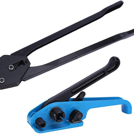 Heavy-Duty PET Strapping Tensioner &  Sealer Plier Tool Kit 13-19mm (Black/Blue)