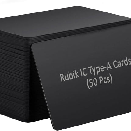Rubik IC Type-A RFID Key Cards for RFID Copier/Reader/Writer/Duplicator (Black, 50 Cards)