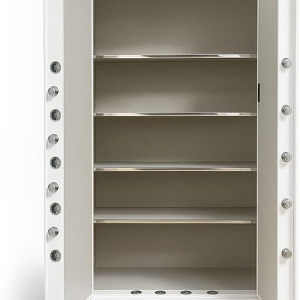 Rubik 1.8m Tall Double Door Digital Safe Box Cabinet with Dual Key Lock (180x100x55cm) White