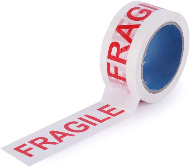 66meter Fragile Packing Tape, Strong Adhesive Red Fragile Warning for Shipping and Moving