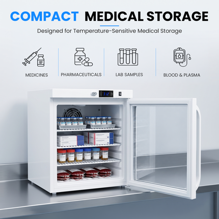 Medical Refrigerator 29L - Vaccine & Pharmaceutical Fridge Digital Control / Alarm / Thermometer, JGA-BC29