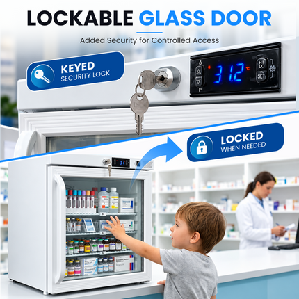 Medical Refrigerator 29L - Vaccine & Pharmaceutical Fridge Digital Control / Alarm / Thermometer, JGA-BC29