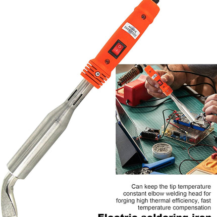 300W Electric Soldering Iron with Iron Clad and On/Off Switch, Bent Chisel Tip