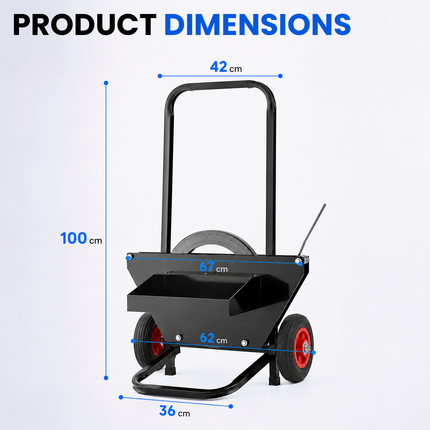 Rubik Steel Strapping Dispenser Trolley Hand Cart For 16/19/25/32mm Metal Bands