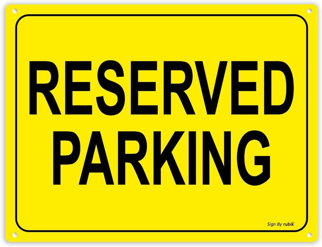 Acrylic Reserved Parking Sign 30x22.5cm, Reflective UV Protected Weather Resistant - Yellow/Black