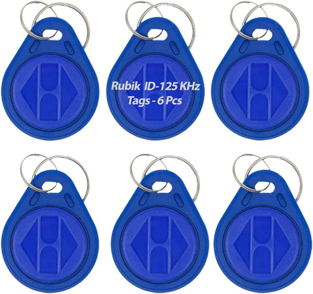 Rubik 6pcs Blank ID-125Khz Keyring Tags for RFID Copier/Reader/Writer/Duplicator (ID-125KHz 6 Keyring Tags)