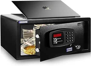 Rubik Hotel Safe Box (Consumer Edition) with Digital Motorized Lock & Keys, RB-42JB (42x20x37cm)