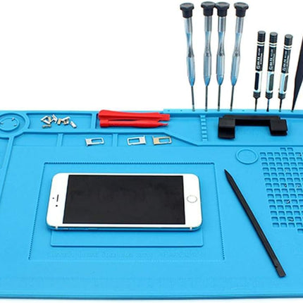 S-150 Magnetic Silicone Desk Mat – Heat Resistant Soldering & Electronics Repair Work Pad