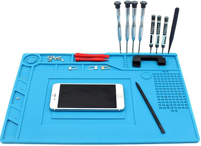 S-150 Magnetic Silicone Desk Mat – Heat Resistant Soldering & Electronics Repair Work Pad