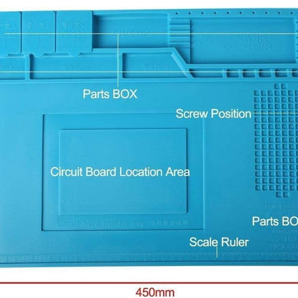 S-160 Silicone Repair Soldering Work Mat – Heat Resistant, Non-Skid Insulation Desk Pad