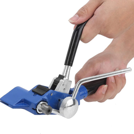 Stainless Steel Banding Metal Strapping Tool, Heavy Duty Strapping Tensioner & Cutter for 8-25mm Steel Straps (Black/Silver)