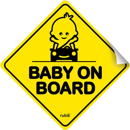 Baby on Board Car Sign Self Adhesive Sticker – Reflective Safety Warning Decal 12x12cm