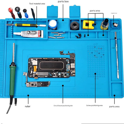 TE-603 Soldering Repair Mat 45x30cm - Silicone Heat Resistant BGA Workbench Desk Pad