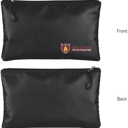 Small Fireproof Document Bag 27x16cm - Silicone Coated Fiberglass, Water and Fire Resistant, Single Zipper Pouch