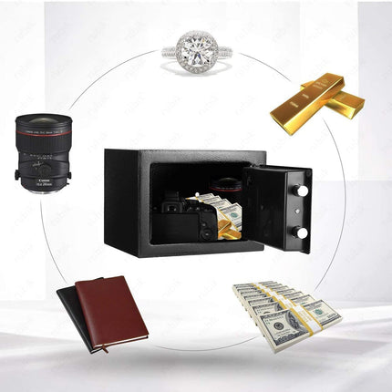 Rubik Mini Safe Box With Digital Lock & Key (17x23x17cm) Black