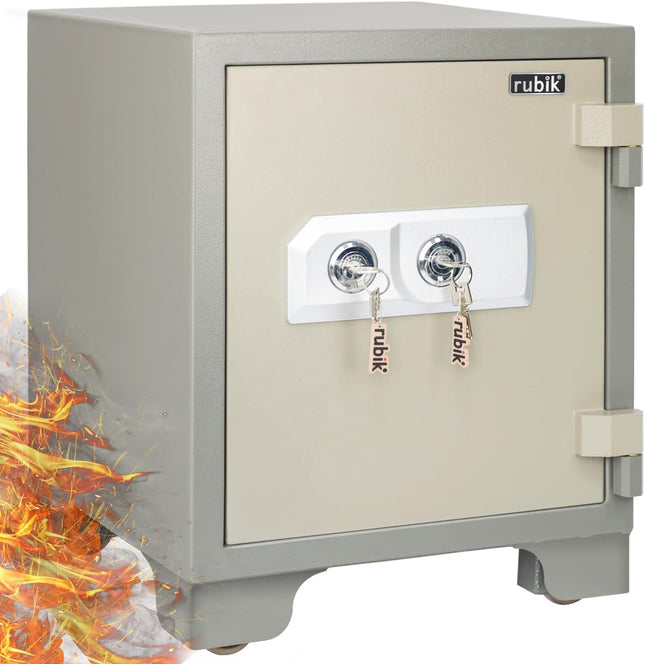 Rubik 2-Hours Fireproof Safe Box 58cm, Key Operated (RB-580LB, 102kg) Grey