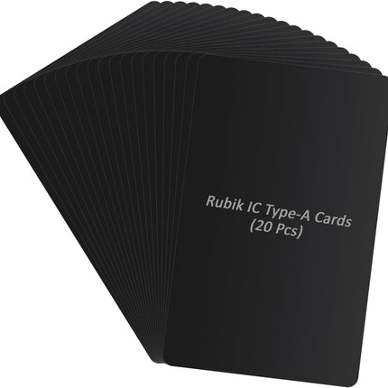 Rubik IC Type-A RFID Key Cards for RFID Copier/Reader/Writer/Duplicator (Black, 20 Cards)