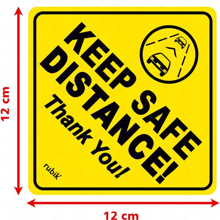 Self Adhesive Keep Safe Distance Thank You Car Sign Sticker for New Driver (12x12cm)