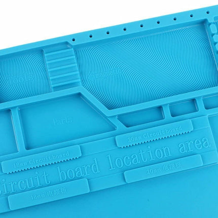 S-170 Silicone Soldering Work Mat – 124 Screw Slots, 4 Magnetic Slots, Heat Resistant