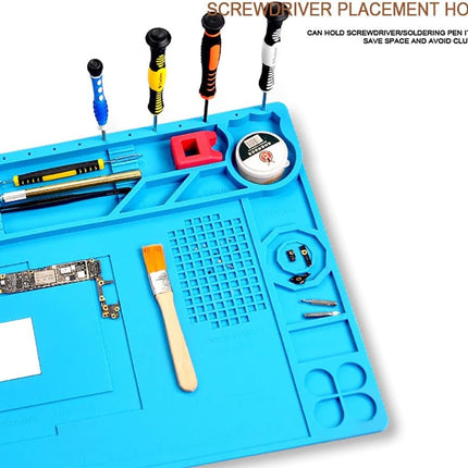 TE-607 Soldering Repair Mat 46x30cm - Silicone Heat Resistant Work Station Desk Pad