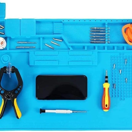 S-170 Silicone Soldering Work Mat – 124 Screw Slots, 4 Magnetic Slots, Heat Resistant